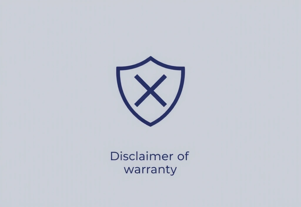 A shield icon with a cross mark, symbolizing a disclaimer or limitation of warranty